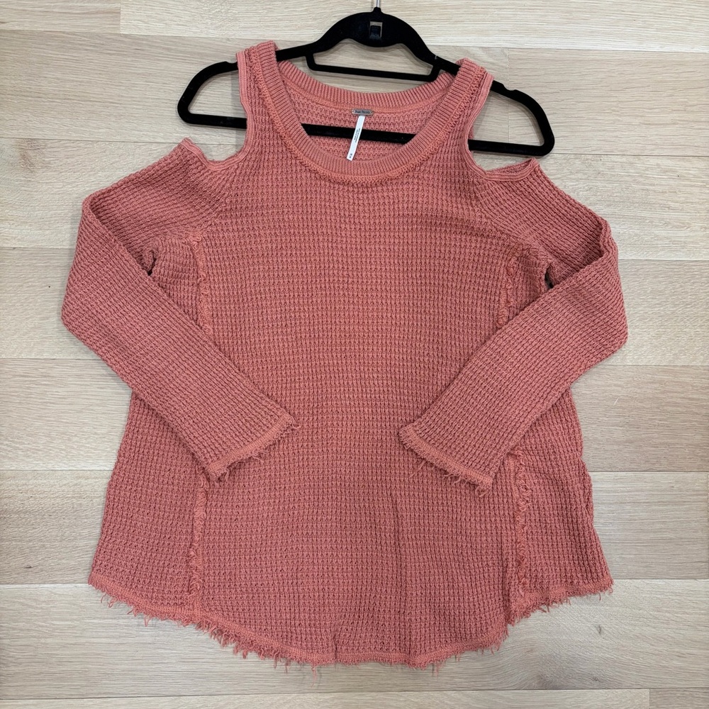 Burnt Orange Cold Shoulder Sweater